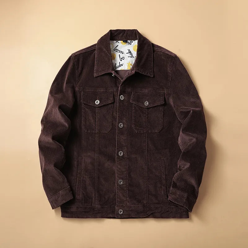 sanyamk Men's autumn and winter jacket hip hop corduroy jacket retro casual regular jacket fashion pilot jacket four-color men's brand