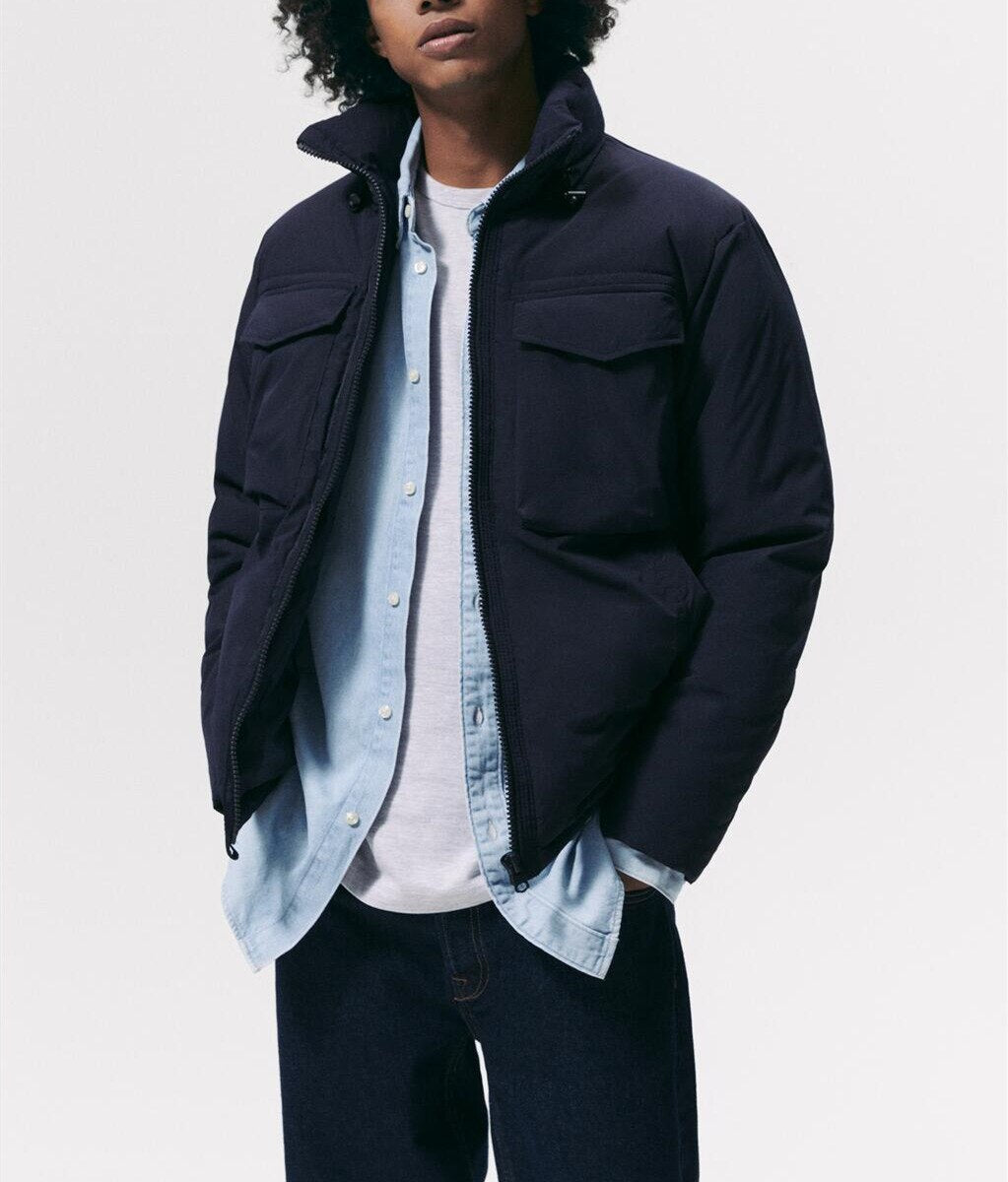 sanyamk Men's Cargo Cotton Jacket Big Pocket Warm Solid Color Coats Fashion Windproof Outwear For Male