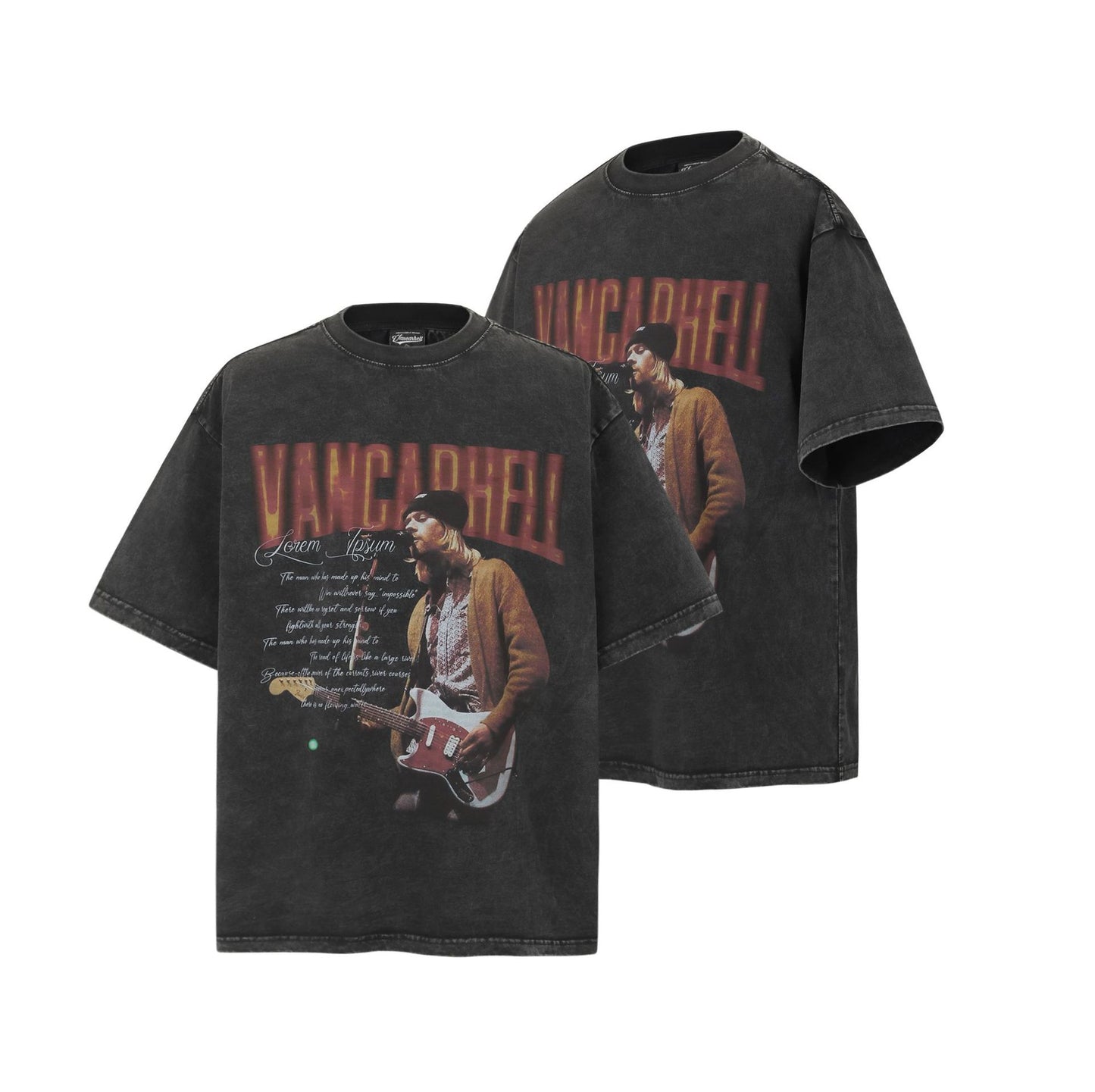 2025 9504 2025n Street 2025 Summer Figure Design Men's Loose High-end Sense Washed Old Short Sleeve T-Shirt