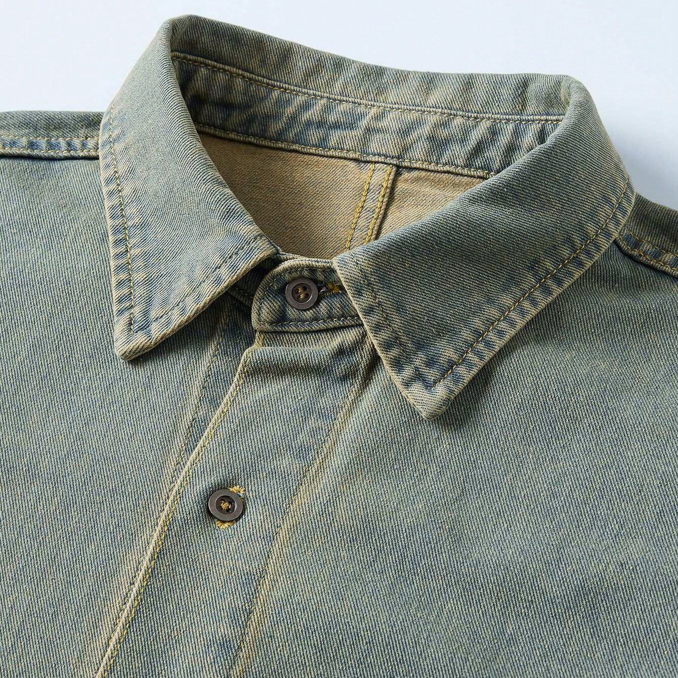 sanyamk 90s fashion men Frayed Star Patch Embroidered Short-Sleeved Men's Shirt Summer American Street Wash Polo Collar Button Cardigan Shirt