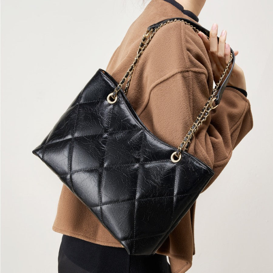 2025 Large capacity versatile chain shoulder bag rhombus underarm leather women's bag autumn and winter fashion messenger bag