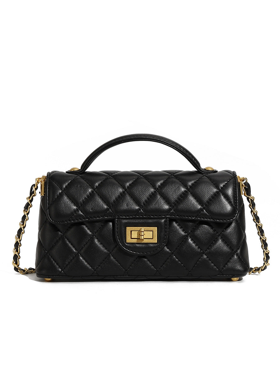 Versatile Rhombus Underarm Bag Fashion Leather One Shoulder Crossbody Small Square Bag Small Fragrant Wind Chain Bag