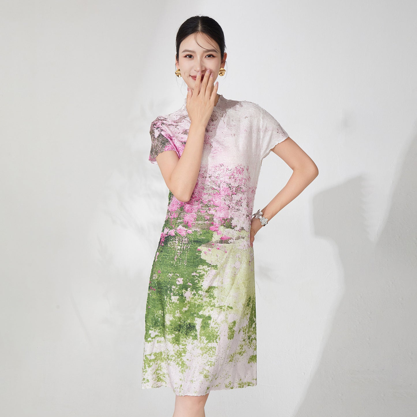 Women's high-quality big-name summer 2025 new loose-print A-shaped skirt vacation style travel dress