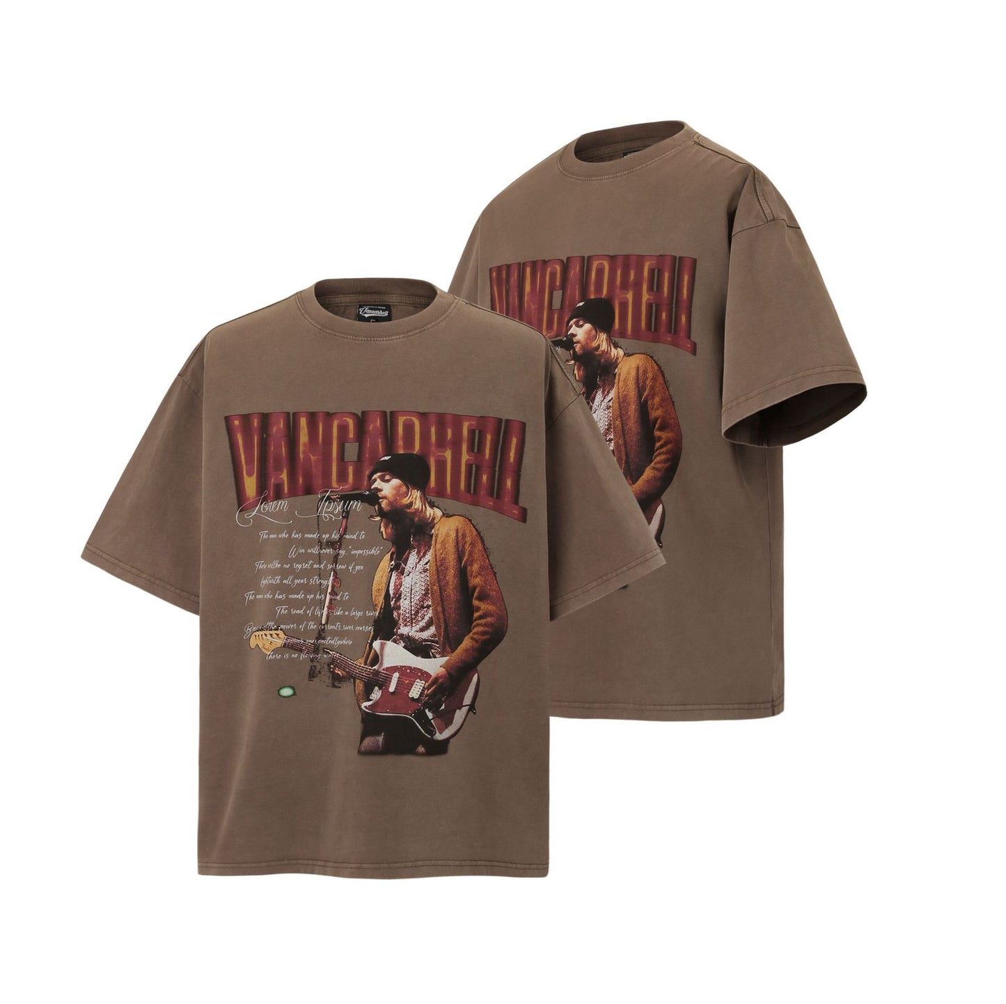 2025 9504 2025n Street 2025 Summer Figure Design Men's Loose High-end Sense Washed Old Short Sleeve T-Shirt
