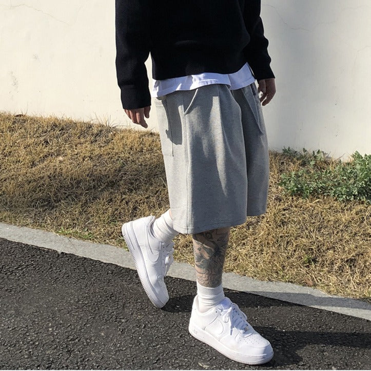 sanyamk 90s fashion men American Style Street Fitness Sports Loose Shorts Men's Casual Hip Hop Workout Bodybuilding Breathable Lace-up Shorts