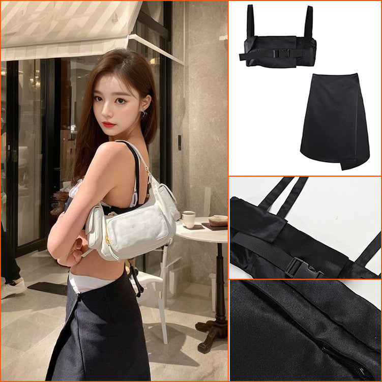 Yi Mengling's same n Spice Girl suit skirt female design sense niche tube top suspender high waist skirt L4076