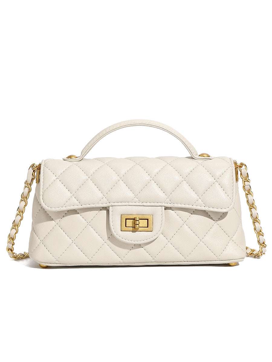 Versatile Rhombus Underarm Bag Fashion Leather One Shoulder Crossbody Small Square Bag Small Fragrant Wind Chain Bag