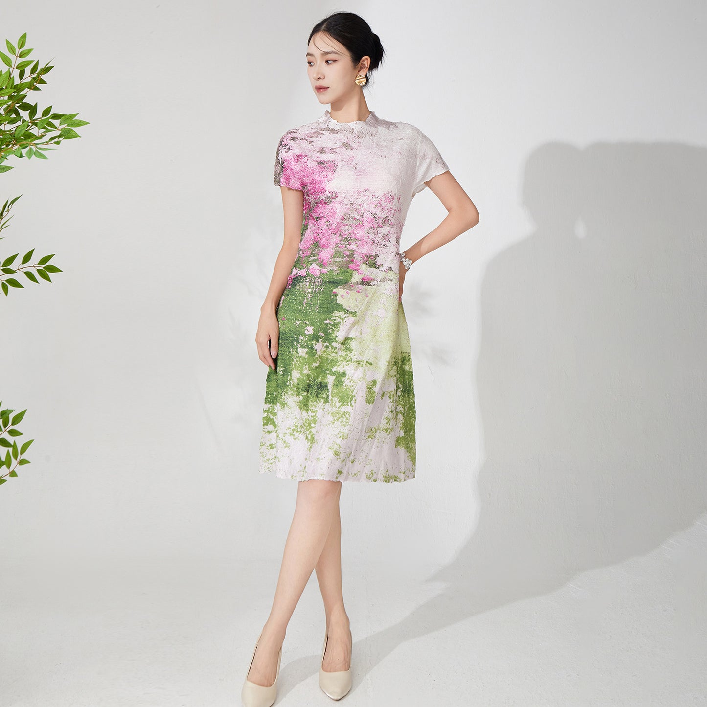 Women's high-quality big-name summer 2025 new loose-print A-shaped skirt vacation style travel dress