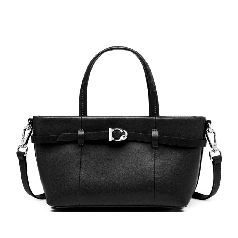 2025 Leather handheld women's bag vegetable basket bag popular new autumn and winter shoulder messenger commuter bag