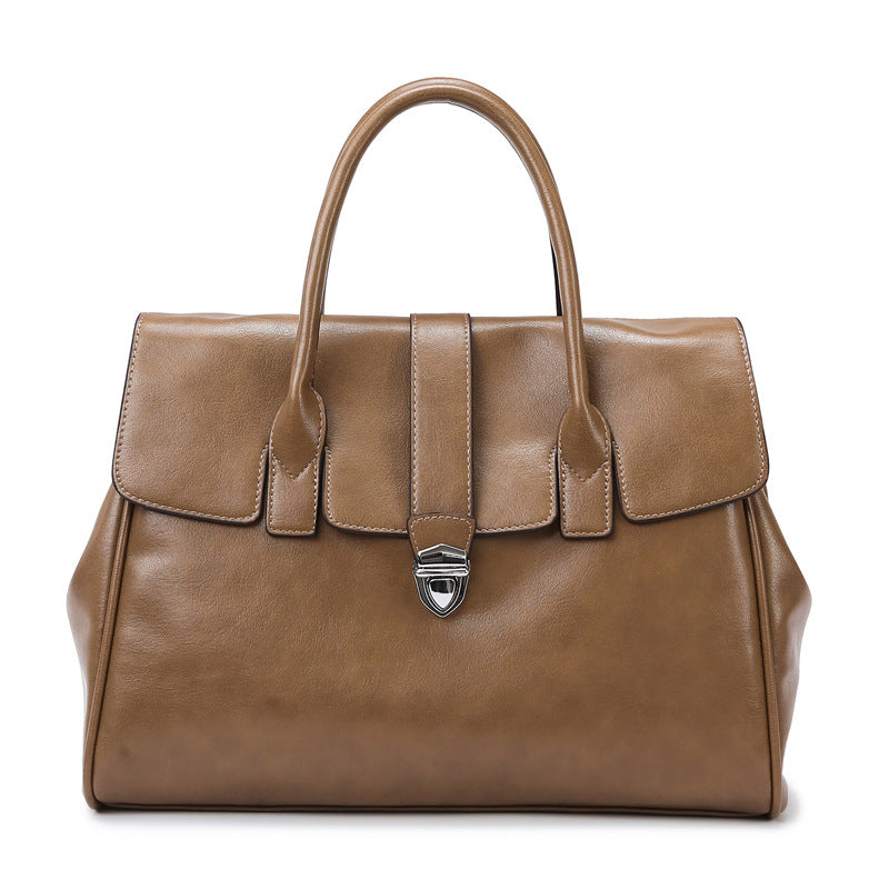 2025 Handbag women's popular autumn and winter new soft leather tote bag high sense large capacity commuter women's bag New wholesale