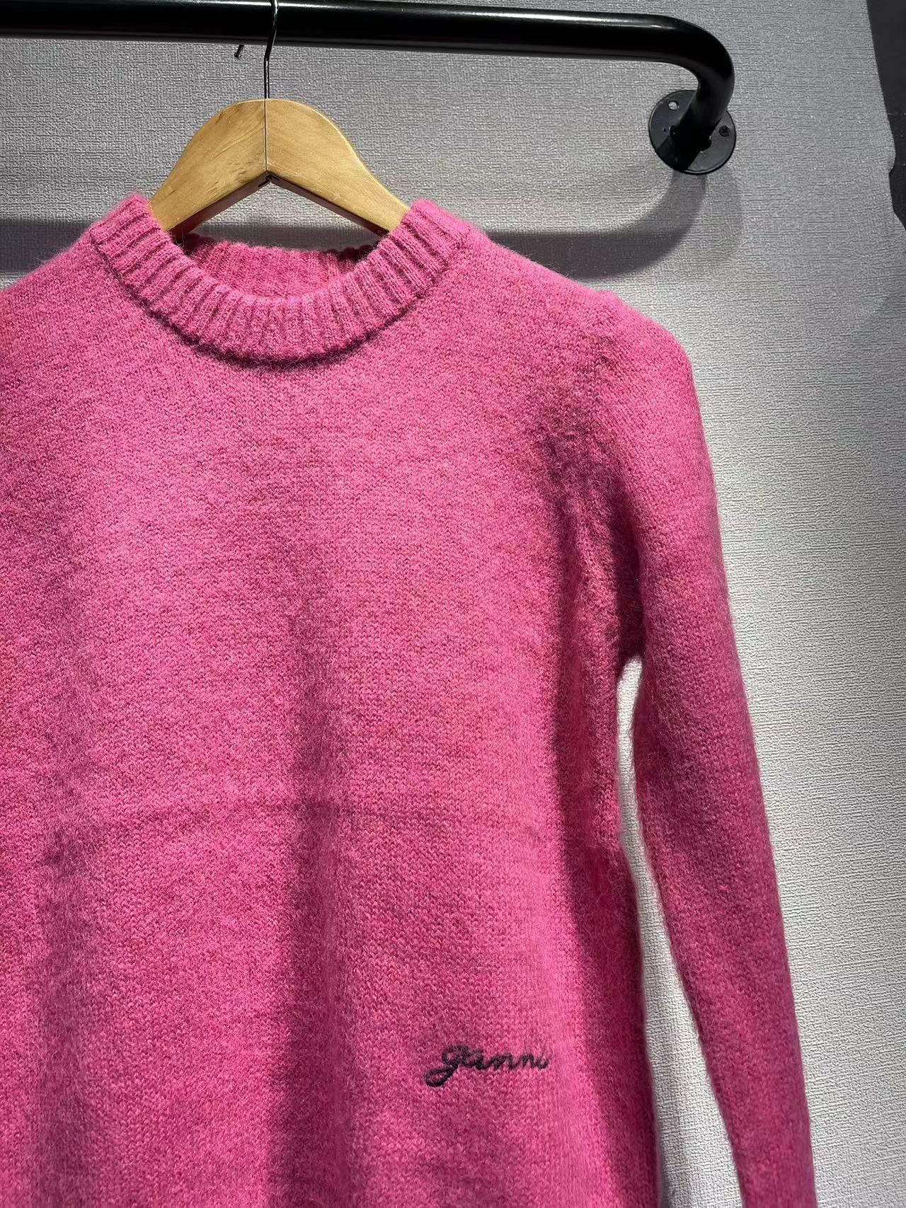 2025 Cross-border Nordic GA 24 spring and summer new round neck embroidered wool blended casual pullover knitted sweater 31644