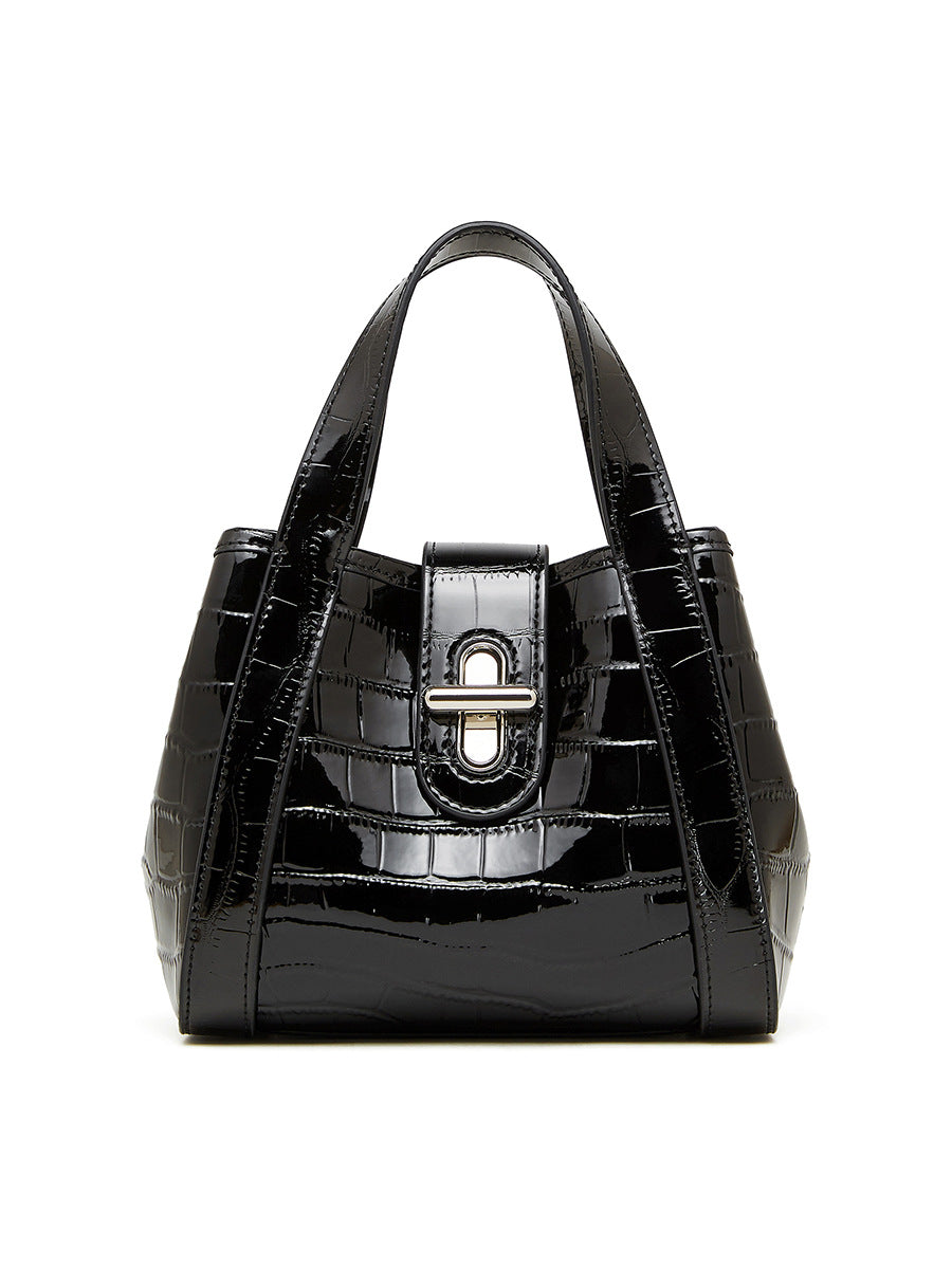 Light luxury versatile shoulder women's bag, leather commuter crocodile pattern handbag, vegetable basket tote bag