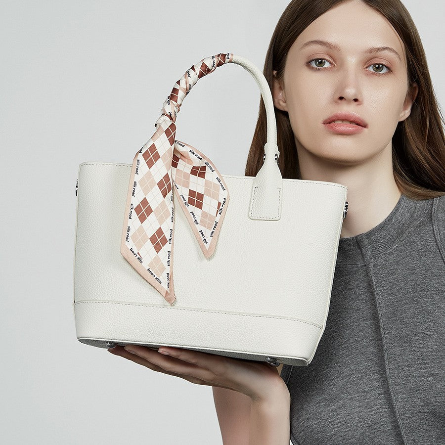 New first-layer cowhide vegetable basket bag texture temperament shoulder handbag