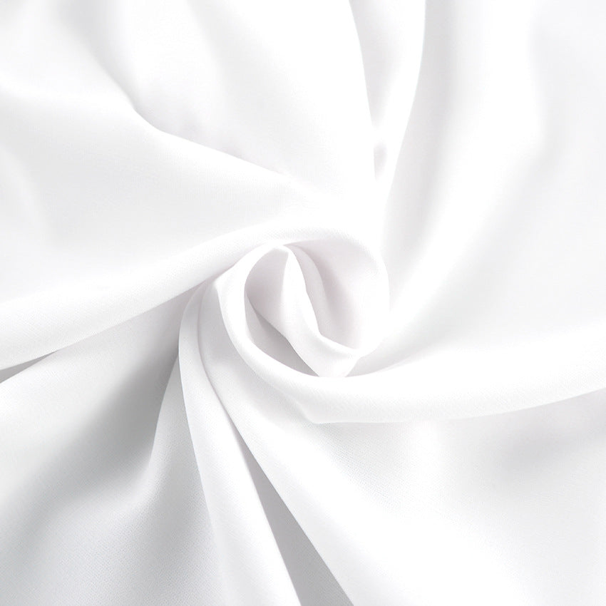 2025 white chiffon temperament lapel commuter professional shirt spring and summer fashion new women's top