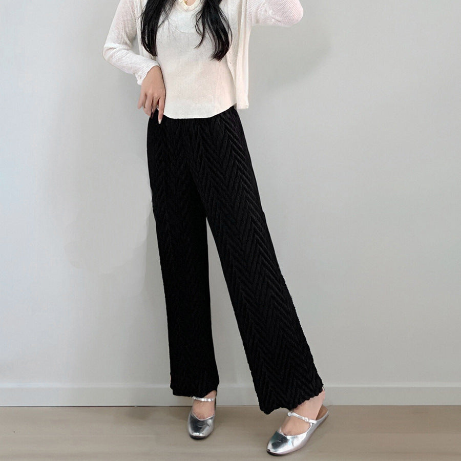 three-dimensional pleated pants children's loose straight-leg pants autumn popular new design sense niche fashion casual pants
