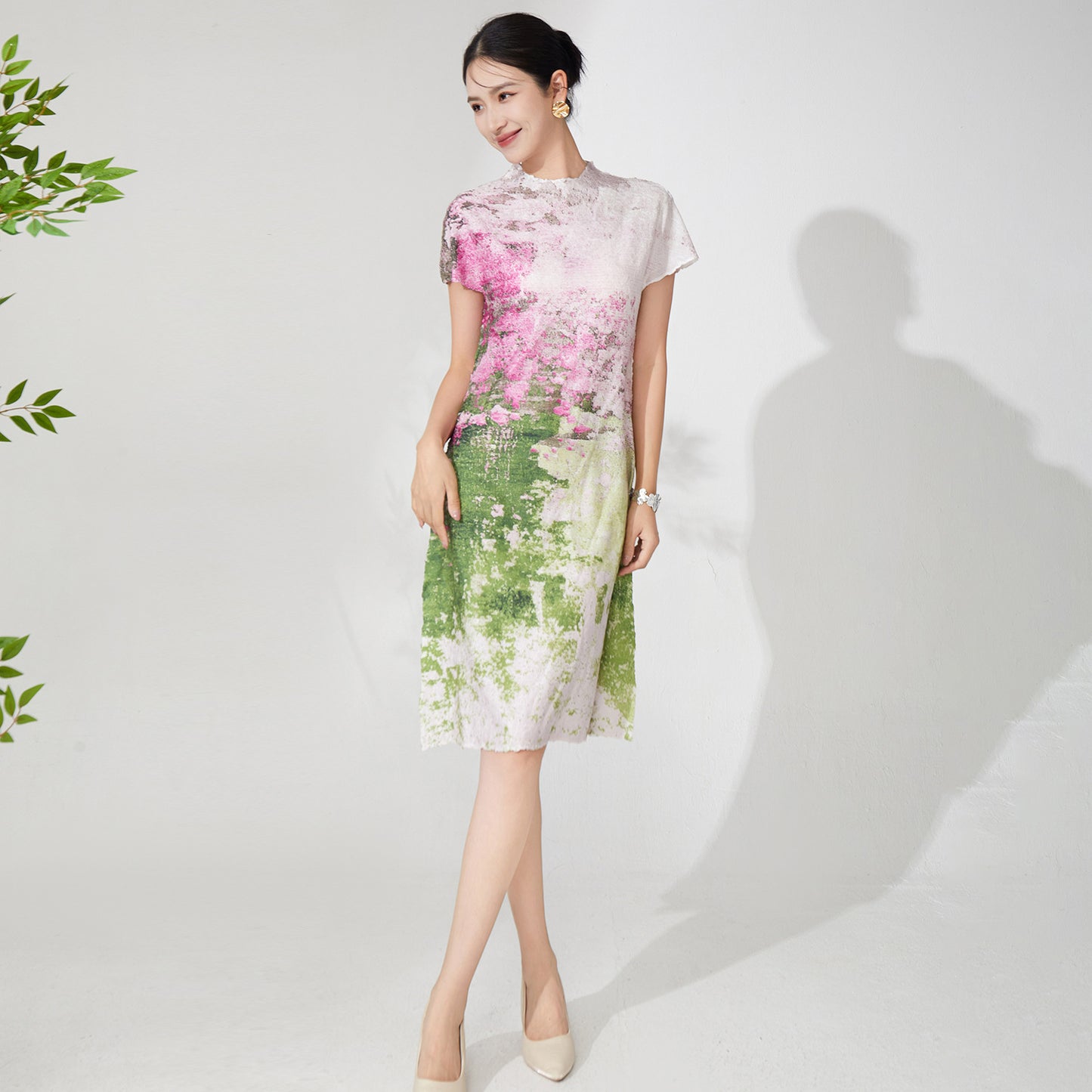 Women's high-quality big-name summer 2025 new loose-print A-shaped skirt vacation style travel dress