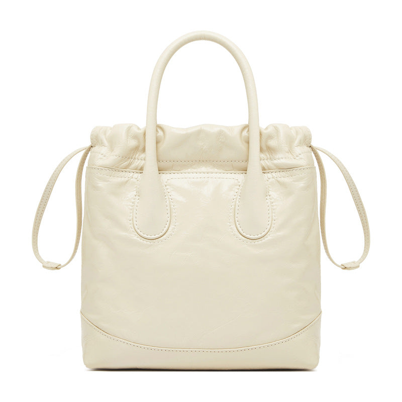2025 Wandering bag popular new autumn and winter high-end wrinkled tote handbag niche drawstring chain shoulder messenger bag