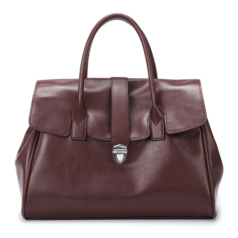 2025 Handbag women's popular autumn and winter new soft leather tote bag high sense large capacity commuter women's bag New wholesale