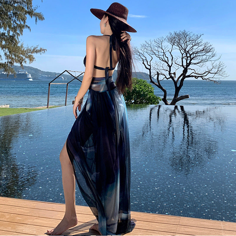 2025 Sanya wears a seaside vacation beach dress, beautiful neck dress, bohemian sexy backless dress, summer