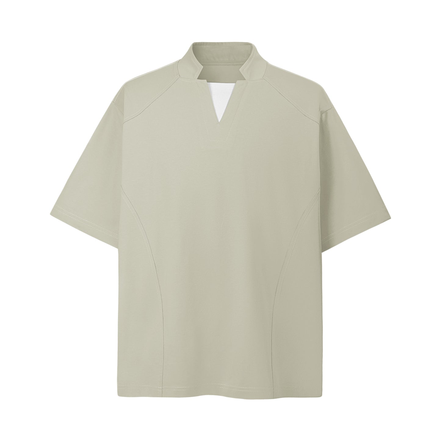 2025 9652 2025n 2025 Summer Neutral Premium Sense Fake Two Pieces Retro Deconstruction Design Men's Premium Sense Short Sleeve T-Shirt