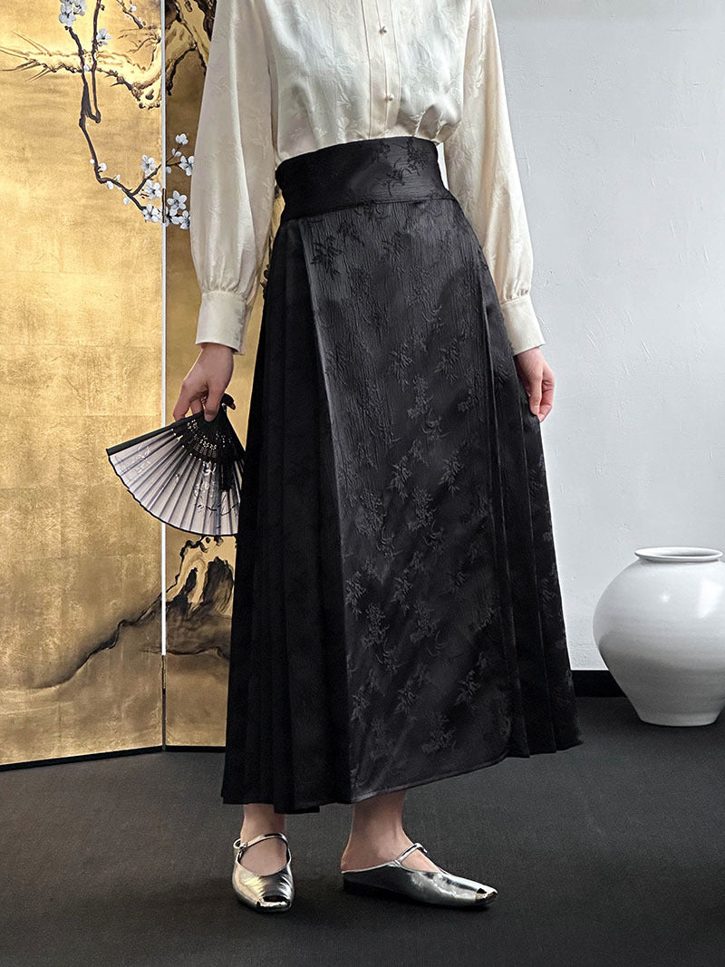 2025 popular spring new new Chinese skirt Chinese style elegant delicate jacquard horse dress women 913-1