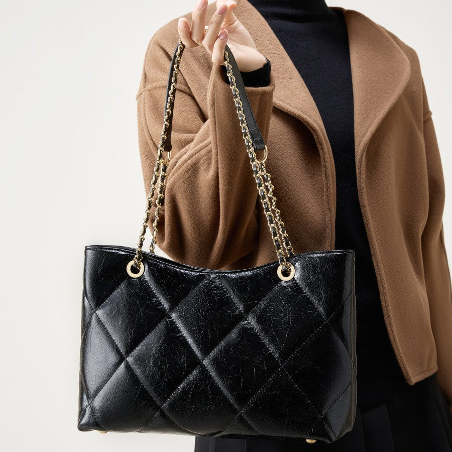 2025 Large capacity versatile chain shoulder bag rhombus underarm leather women's bag autumn and winter fashion messenger bag
