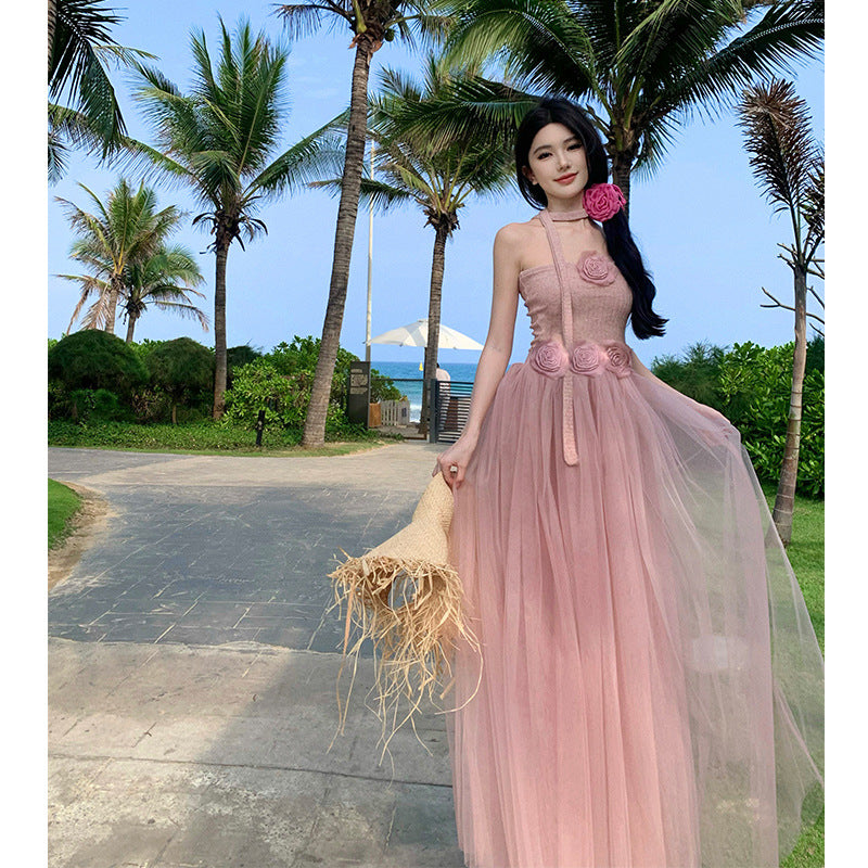 2025 pure desire bridesmaid dress graduation party evening dress skirt femininity tube top dress mesh suit female summer