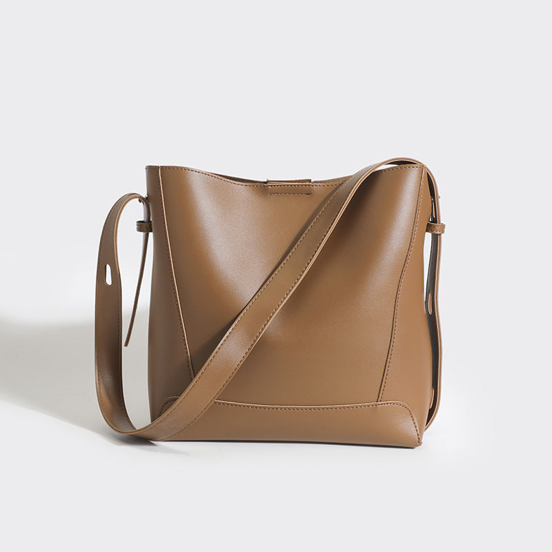 2025 Women's bag popular new spring bucket bag niche texture bag shoulder messenger bag large capacity commuter handbag