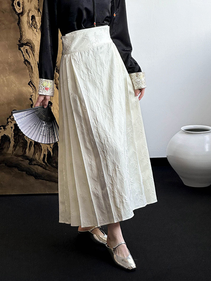 2025 popular spring new new Chinese skirt Chinese style elegant delicate jacquard horse dress women 913-1