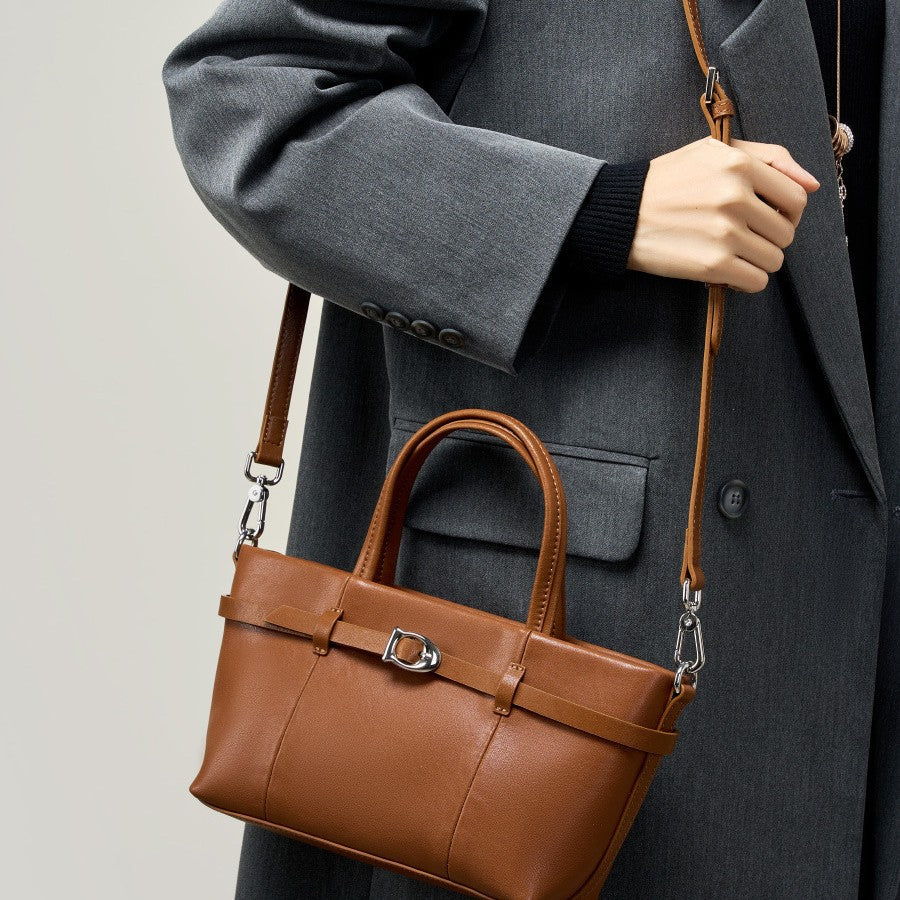 2025 Leather handheld women's bag vegetable basket bag popular new autumn and winter shoulder messenger commuter bag
