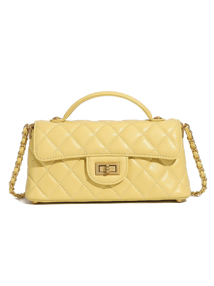 Versatile Rhombus Underarm Bag Fashion Leather One Shoulder Crossbody Small Square Bag Small Fragrant Wind Chain Bag