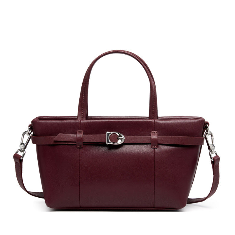2025 Leather handheld women's bag vegetable basket bag popular new autumn and winter shoulder messenger commuter bag