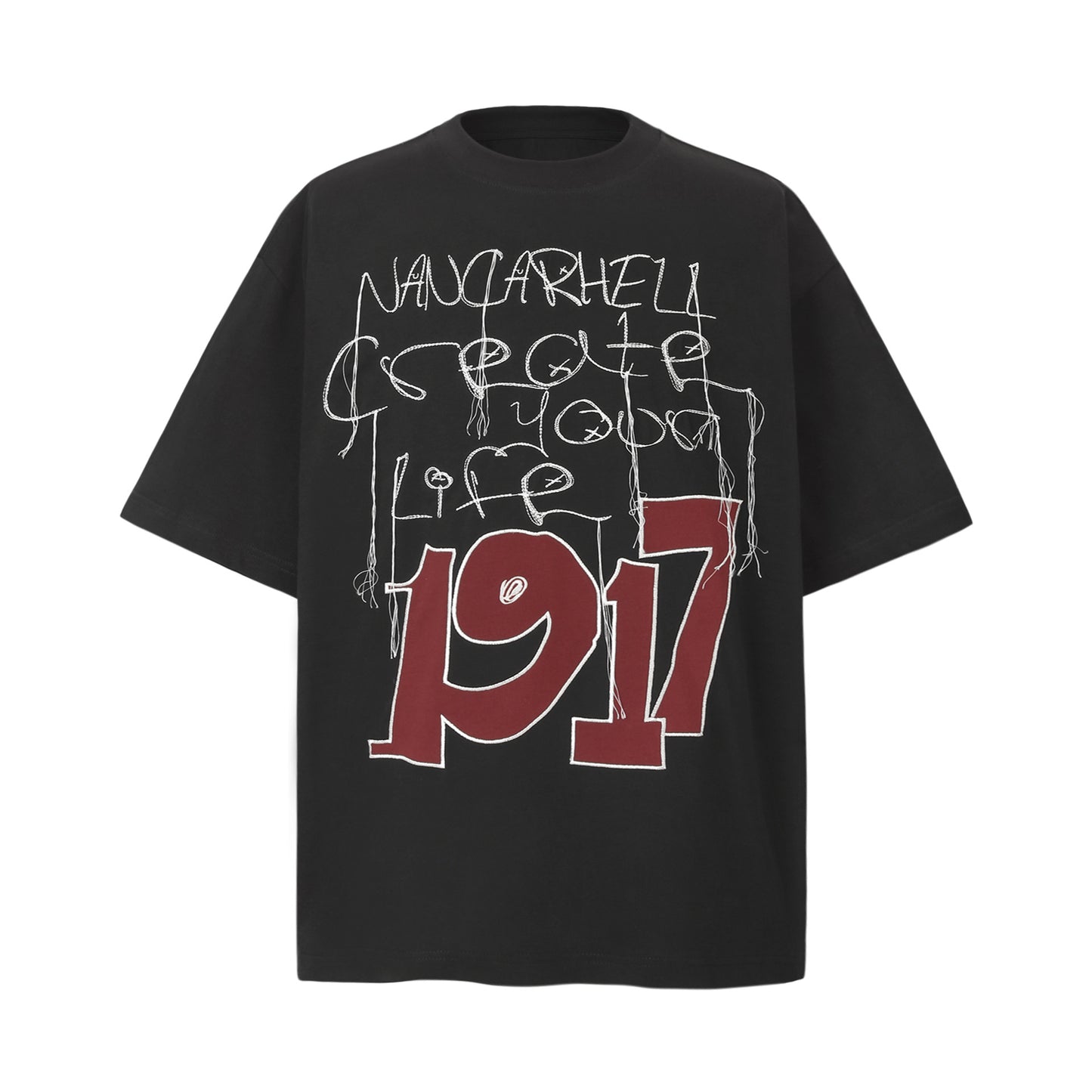 2025 9644 2025n 2025 Summer Neutral Premium Letter Pattern Retro Design Men's Premium Short Sleeve T-Shirt