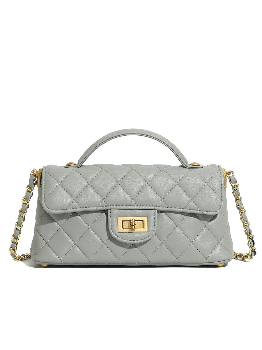 Versatile Rhombus Underarm Bag Fashion Leather One Shoulder Crossbody Small Square Bag Small Fragrant Wind Chain Bag