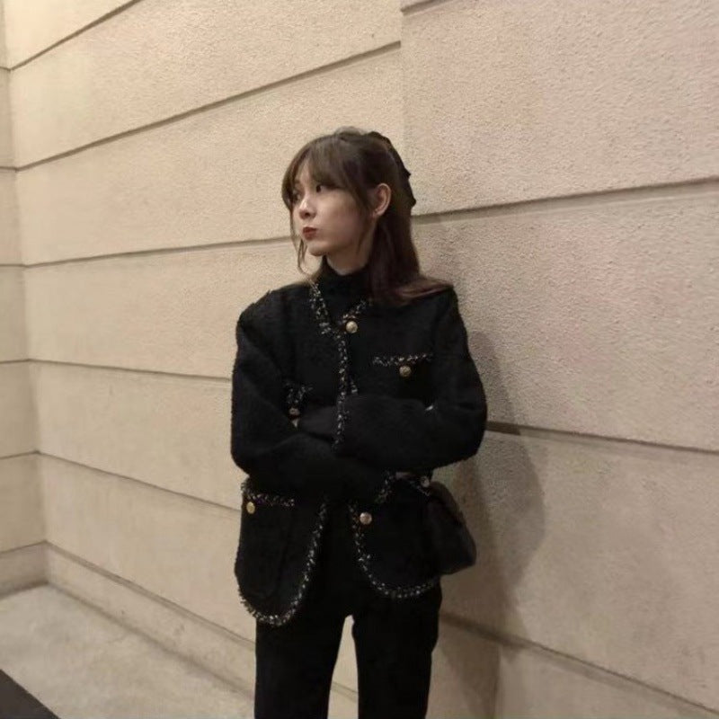 2025 spring new spring and autumn light and mature style temperament thin and versatile gold silk tweed fragrant short coat