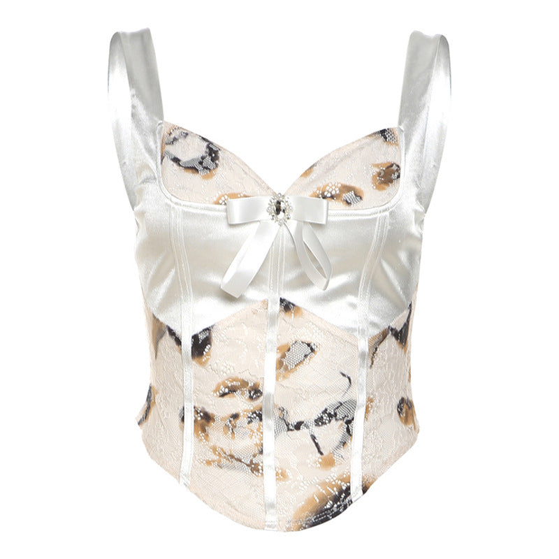 2025 style popular spring new women's clothing sexy Spice Girls slim suspender small vest waist hip skirt