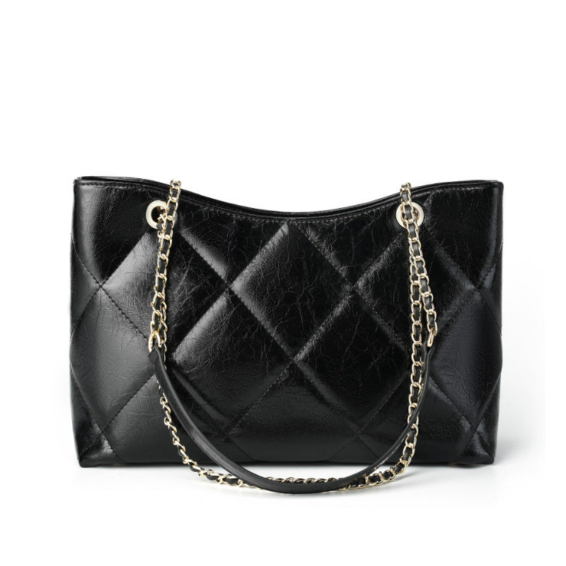 2025 Large capacity versatile chain shoulder bag rhombus underarm leather women's bag autumn and winter fashion messenger bag