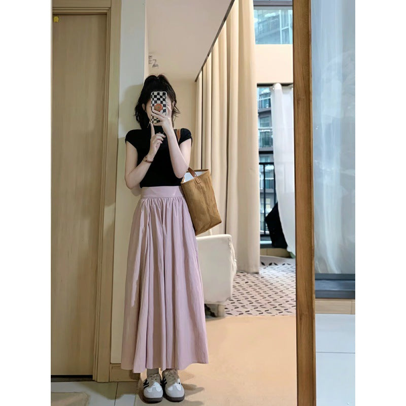Summer clothes are matched with a complete set of small light and mature salt clothes, and a two-piece set of fried street age-reducing fashion tops.