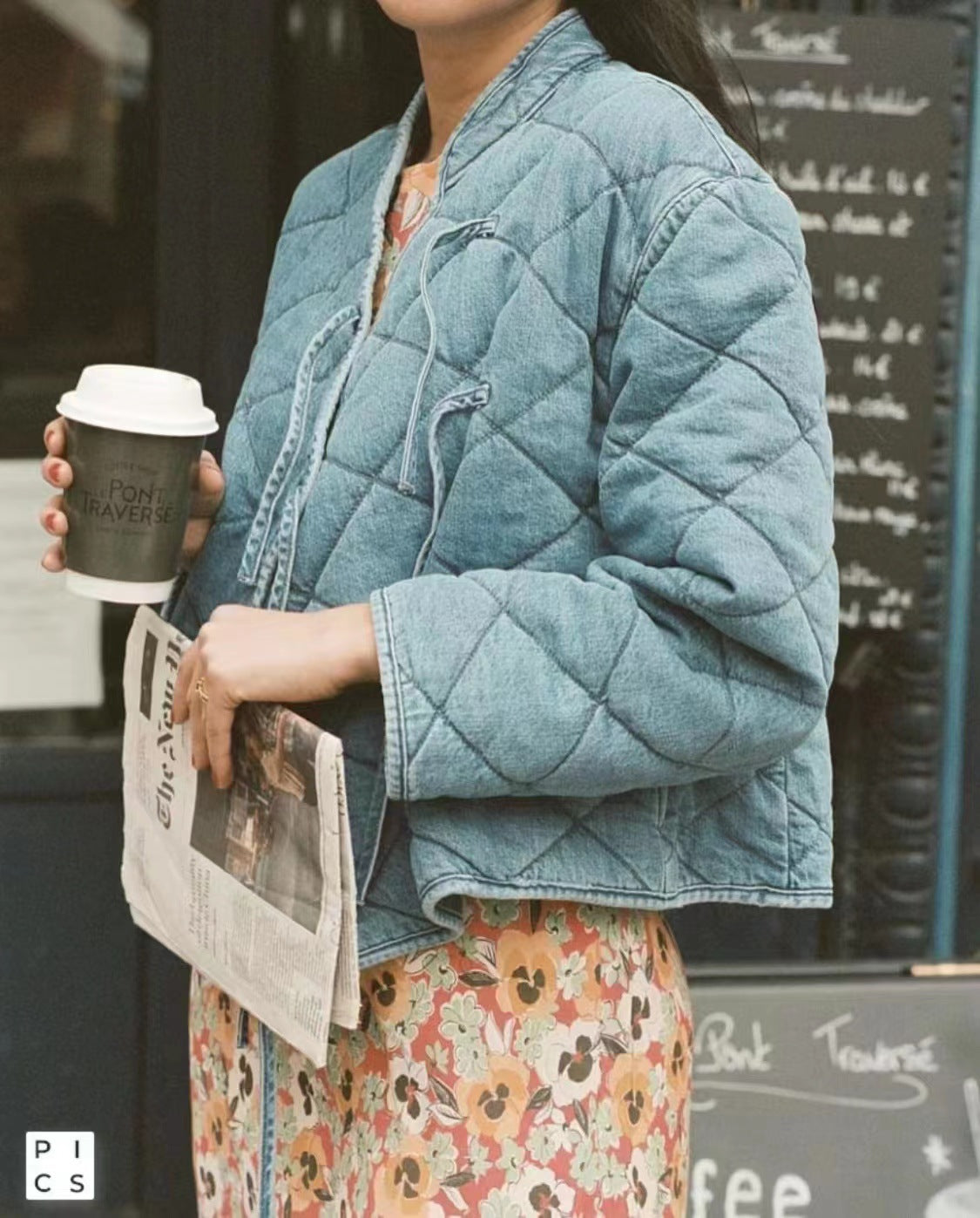2025 RX autumn and winter new coat casual fashion quilted denim wrapped cotton jacket winter tooling jacket short