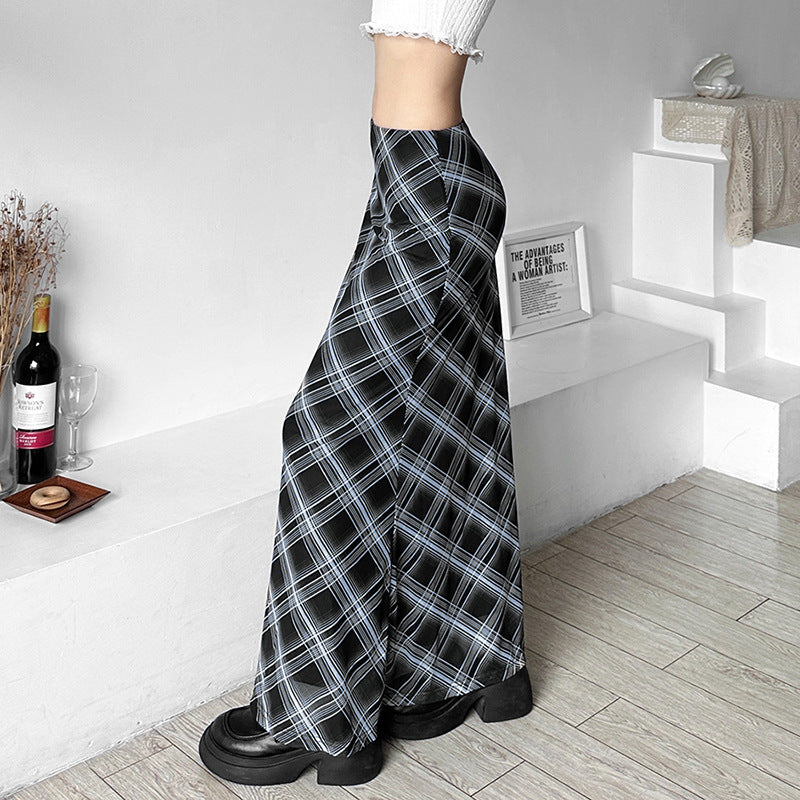 2025 style spring new women's clothing thin high waist hip wrap classic dark plaid long skirt skirt