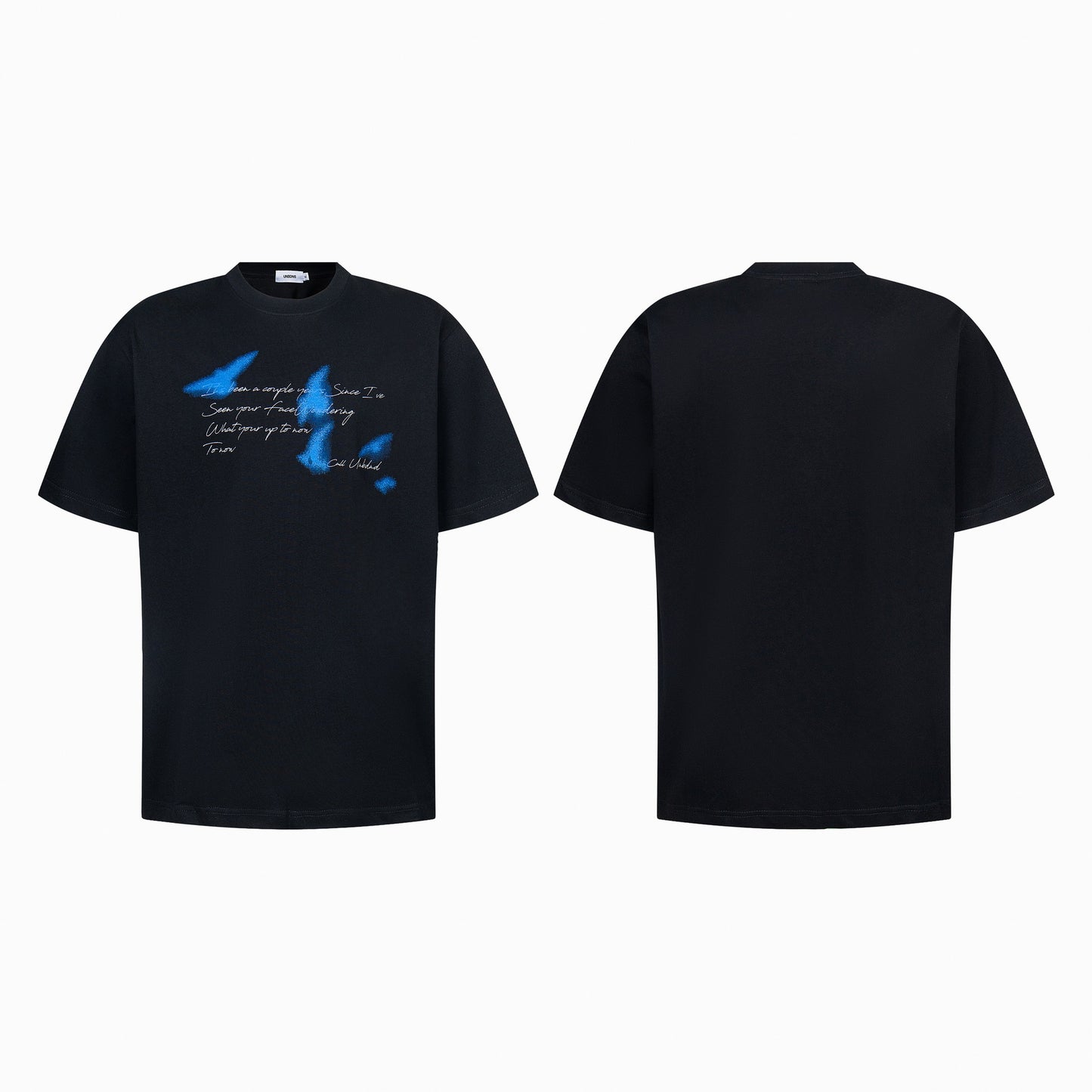 2025 ST505 2025n Street 2025 Summer Butterfly Pattern Design Sense Men's Loose Premium Neutral Short Sleeve T-Shirt