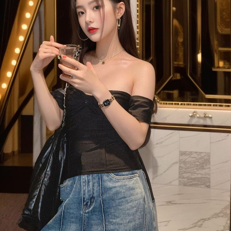 Sweet and spicy style sexy bottom top women's spring and summer new bow stacked wear sling vest inner with women's L2147