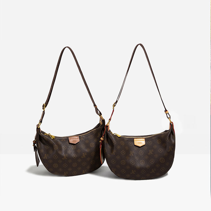 2025 Women's shoulder bag spring new fashion bag high sense contrasting color printed underarm bag retro commuter messenger bag