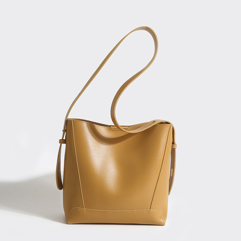 2025 Women's bag popular new spring bucket bag niche texture bag shoulder messenger bag large capacity commuter handbag