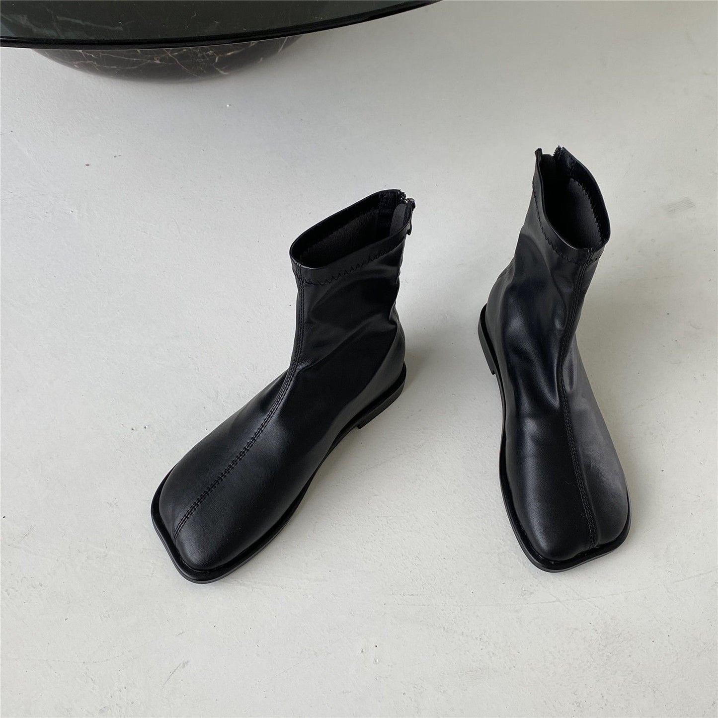 2025 Martin boots women's autumn and winter new mango head velvet British style short boots flat back zipper short boots