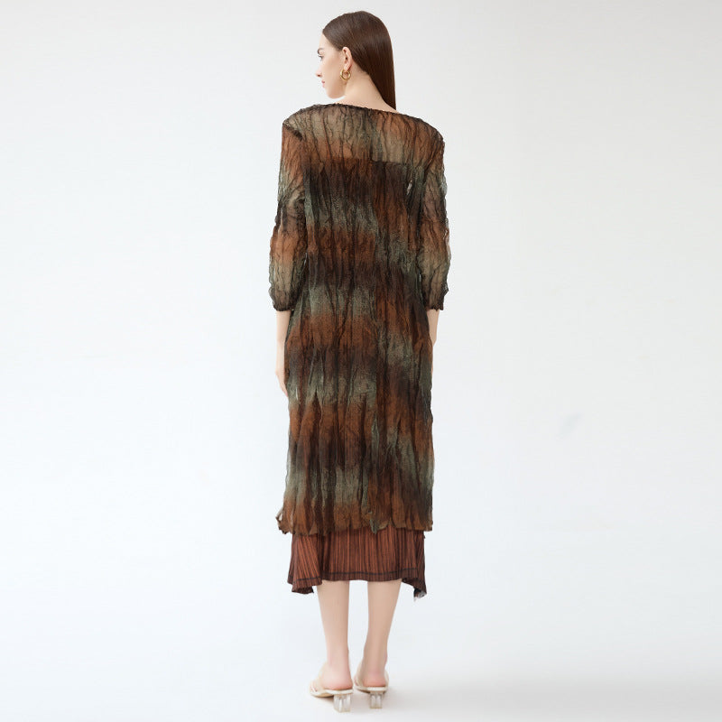 2025 spring and summer new Xiaoxiangfeng dress winter women's design sense long sleeve pleated fashion slim two-piece set