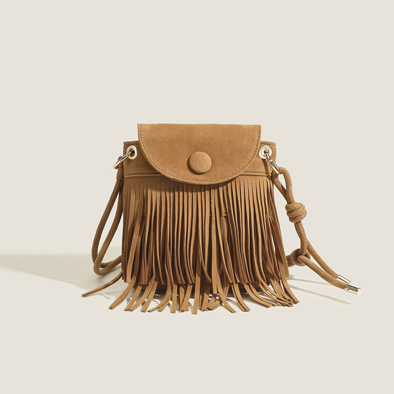2025 fashion women's bags Popularan beautiful women's bags, versatile women's casual shoulder oblique span fringed bags, small bags summer women's bags
