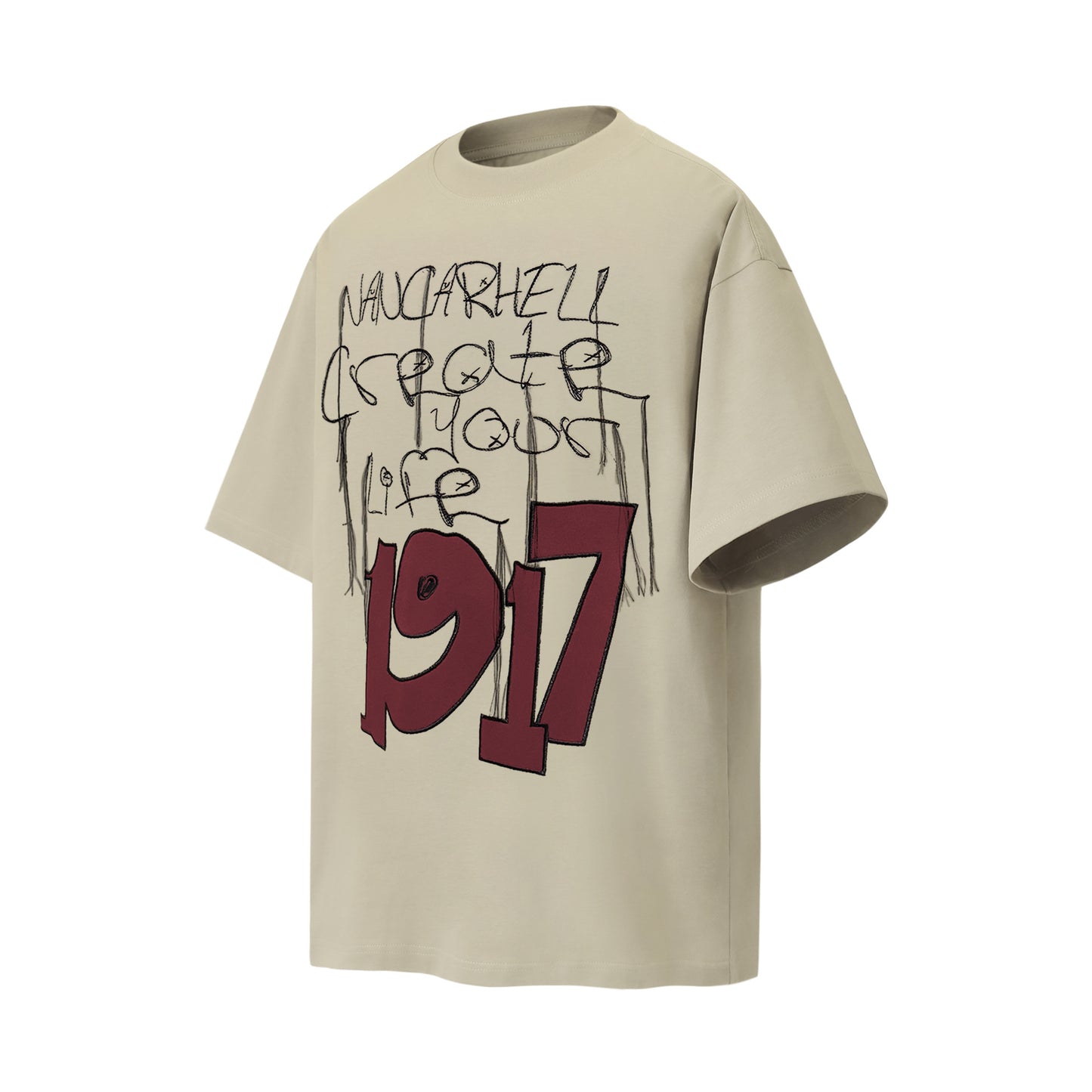 2025 9644 2025n 2025 Summer Neutral Premium Letter Pattern Retro Design Men's Premium Short Sleeve T-Shirt