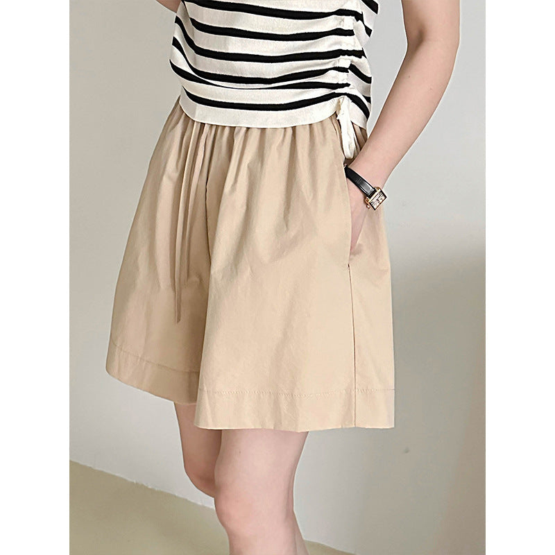 2025 popular Summer Korean Casual Loose Design Hot Pants Tightening Waist Skinny Sports Shorts 3019-1