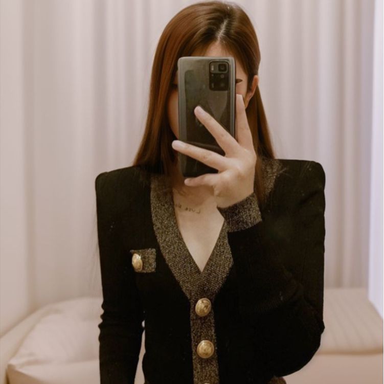 Small Fashion Suit Pants Autumn and Winter New Black Knitted Sweater High Waist Skinny Wide Leg Pants Two-piece Set KZ018